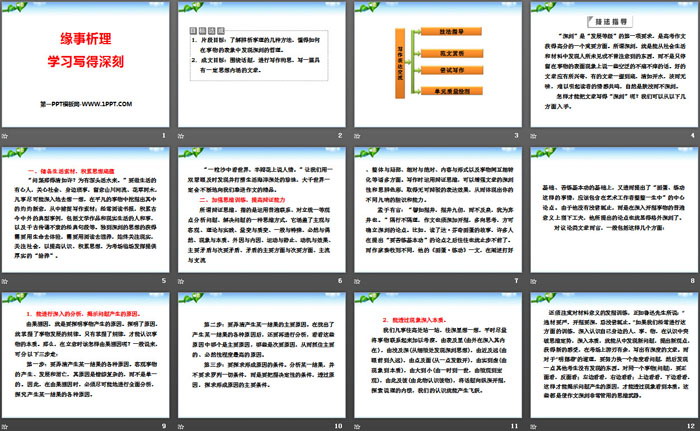 《缘事析理 学习写得深刻》PPT