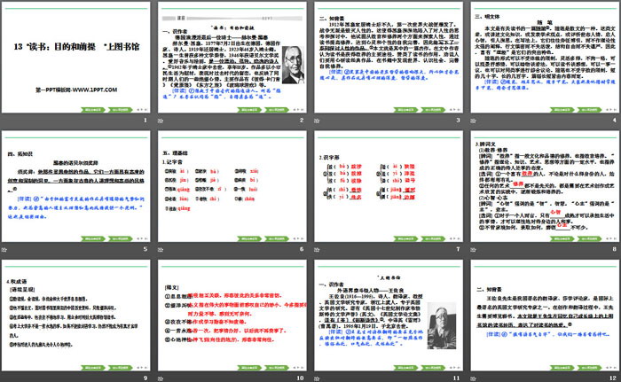 《*读书：目的和前提》《*上图书馆》PPT