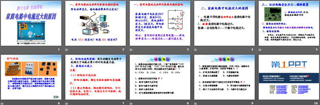 《家庭电路中电流过大的原因》生活用电PPT课件4