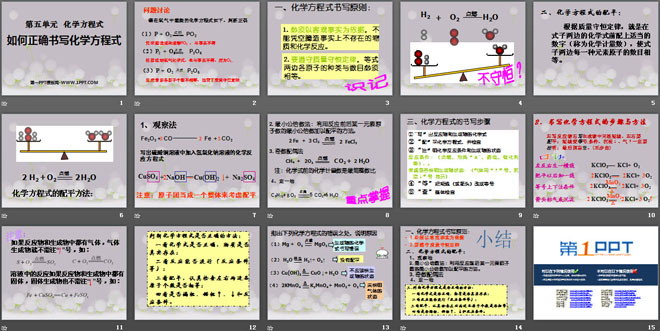 《如何正确书写化学方程式》化学方程式PPT课件4