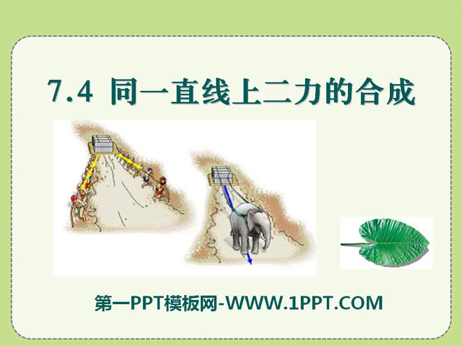 《同一直线上的二力合成》运动和力PPT课件4