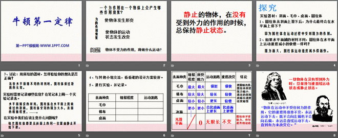 《牛顿第一定律》运动和力PPT课件8