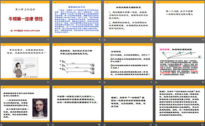 《牛顿第一定律 惯性》力和运动PPT课件