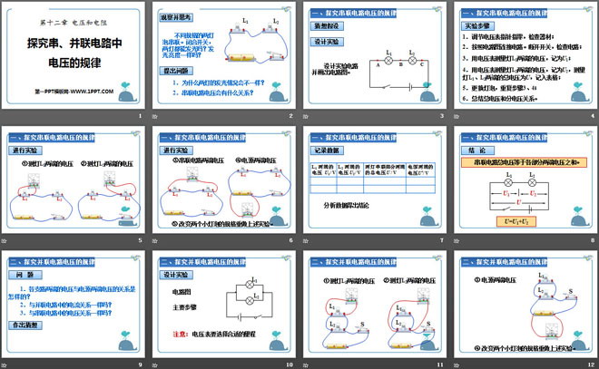 《探究串、并联电路中电压的规律》电压和电阻PPT课件