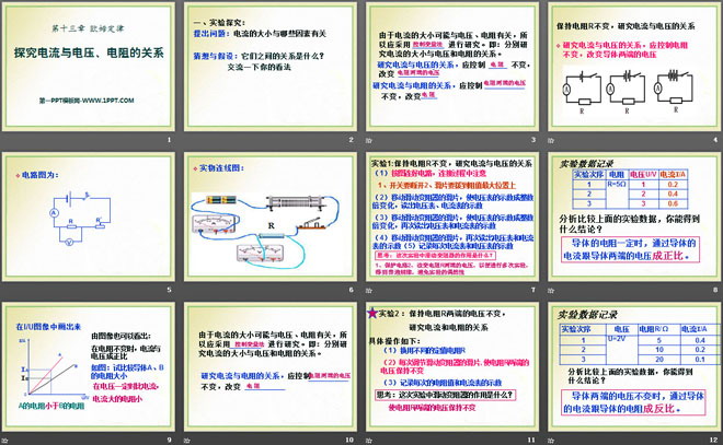 《探究电流与电压、电阻的关系》欧姆定律PPT课件