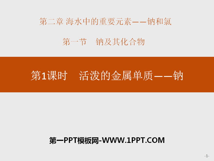 《活泼的金属单质——钠》钠及其化合物PPT课件