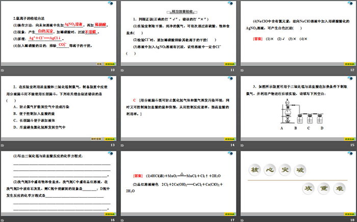 《氯气的实验室制法及Cl－的检验》氯及其化合物PPT