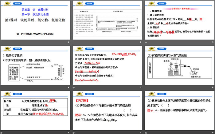 《铁的单质、氧化物、氢氧化物》铁及其化合物PPT