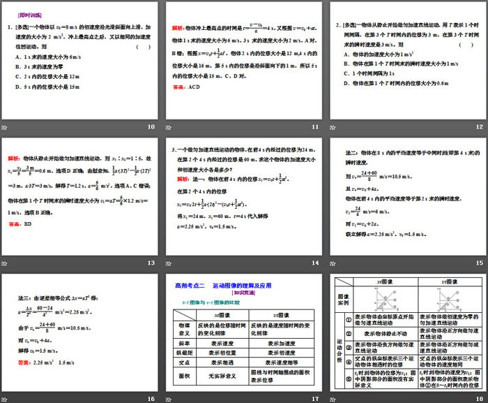 《匀变速直线运动规律的应用》匀变速直线运动的研究PPT