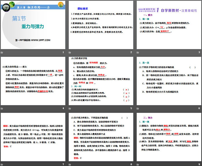 《重力与弹力》相互作用——力PPT