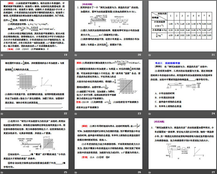 《实验：探究加速度与力、质量的关系》运动和力的关系PPT