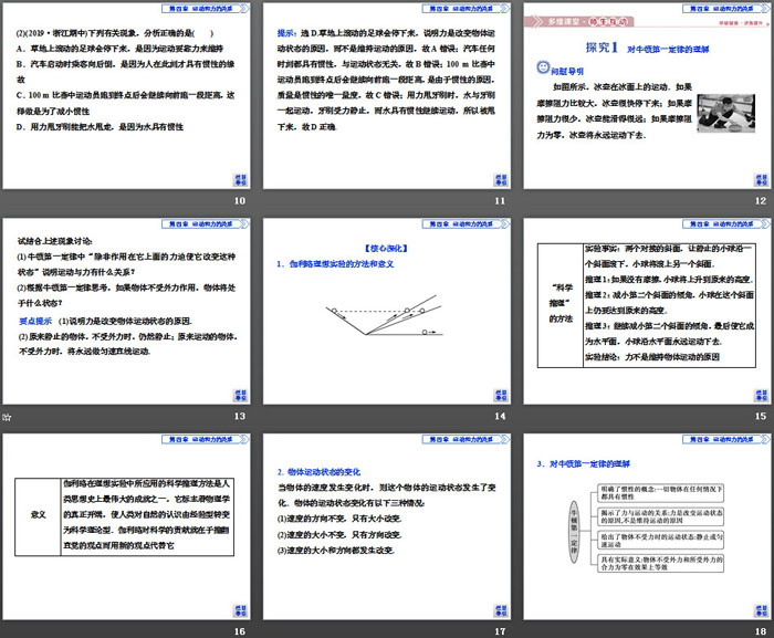 《牛顿第一定律》运动和力的关系PPT课件