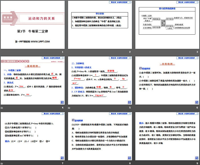 《牛顿第二定律》运动和力的关系PPT课件