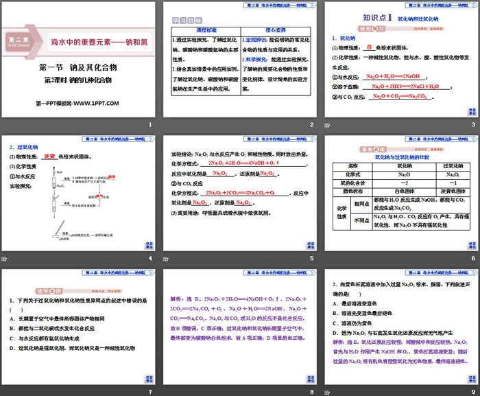 《钠及其化合物》海水中的重要元素—钠和氯PPT(第2课时钠的几种化合物)