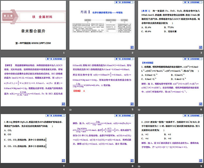 《章末整合提升》铁 金属材料PPT