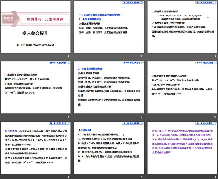 《章末整合提升》物质结构元素周期律PPT