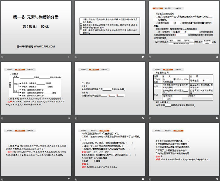 《元素与物质的分类》元素与物质世界PPT(第2课时胶体)