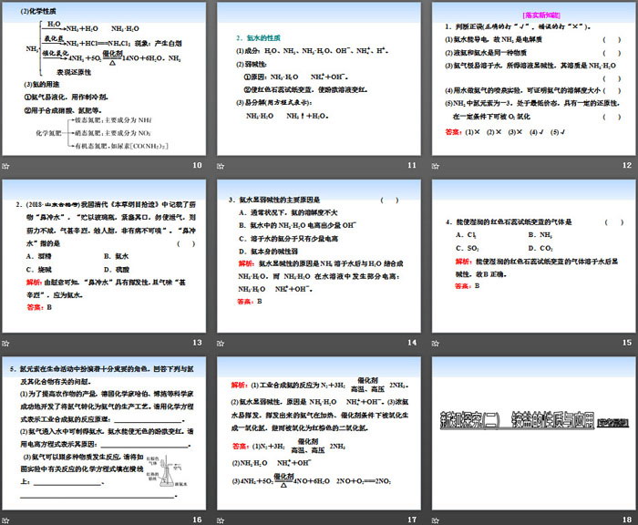 《氮的循环》物质的性质与转化PPT(第二课时氨的转化与生成)