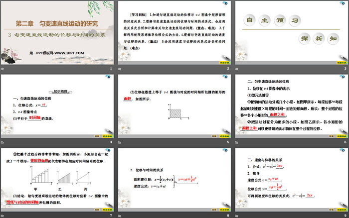 《匀变速直线运动的位移与时间的关系》匀变速直线运动的研究PPT下载