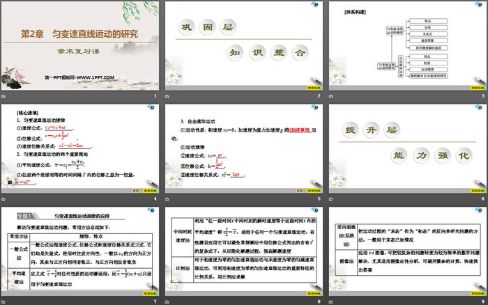 《章末复习课》匀变速直线运动的研究PPT