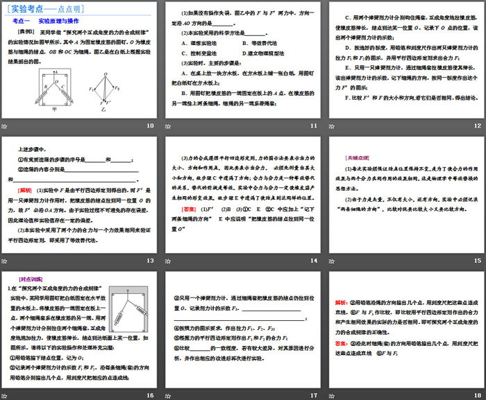 《科学探究：力的合成》力与平衡PPT(第1课时实验：探究两个互成角度的力的合成规律)