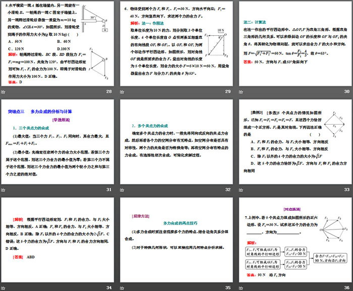 《科学探究：力的合成》力与平衡PPT课件