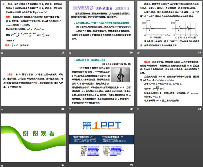 《超重与失重》牛顿运动定律PPT课件