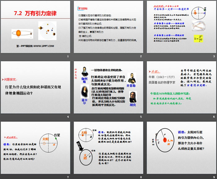 《万有引力定律》万有引力与宇宙航行PPT