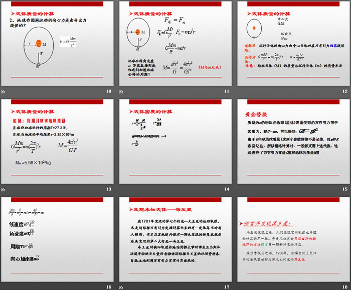 《万有引力理论的成就》万有引力与宇宙航行PPT