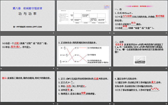 《功与功率》机械能守恒定律PPT