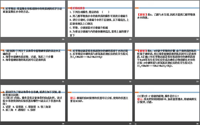 《微项目海带提碘与海水提溴—体验元素性质递变规律的实际应用》原子结构元素周期律PPT