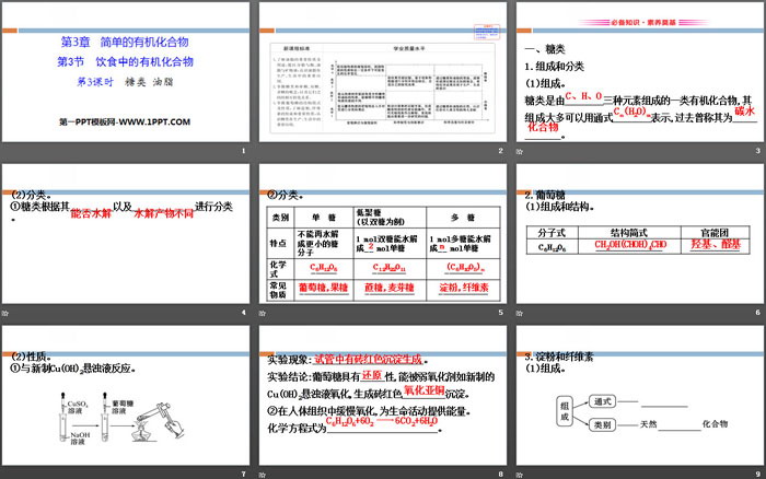 《饮食中的有机化合物》简单的有机化合物PPT(第3课时糖类油脂)