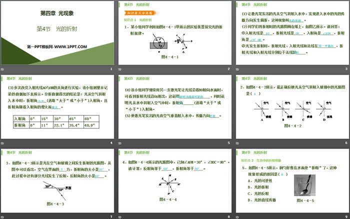 《光的折射》光现象PPT课件下载