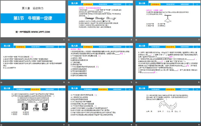 《牛顿第一定律》运动和力PPT