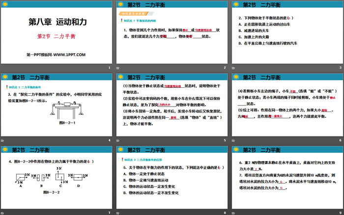 《二力平衡》运动和力PPT教学课件