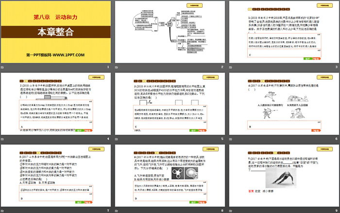 《本章整合》运动和力PPT