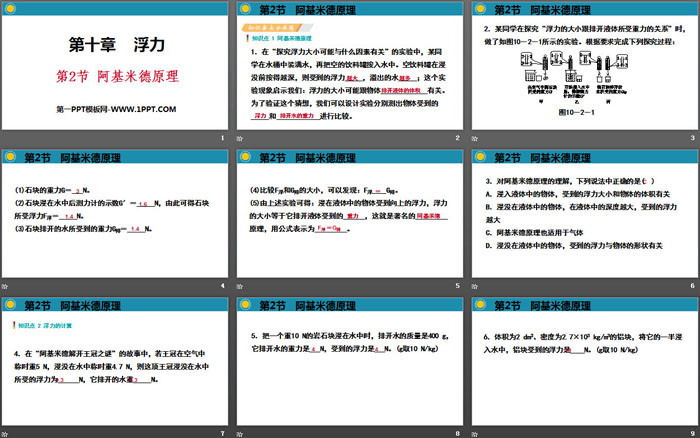 《阿基米德原理》浮力PPT课件下载