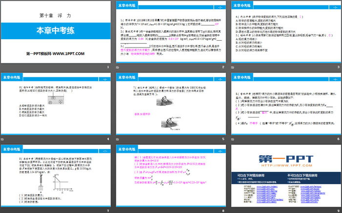 《本章中考练》浮力PPT