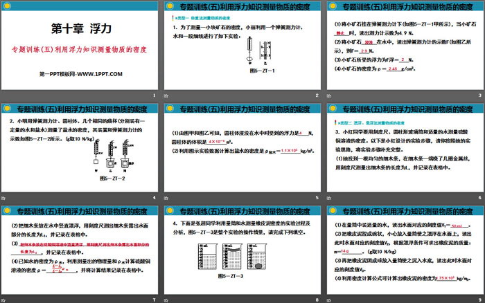 《利用浮力知识测量物质的密度》浮力PPT