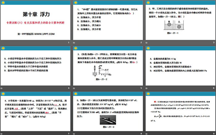 《有关压强和浮力的综合计算和判断》浮力PPT