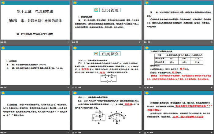 《串、并联电路中电流的规律》电流和电路PPT教学课件