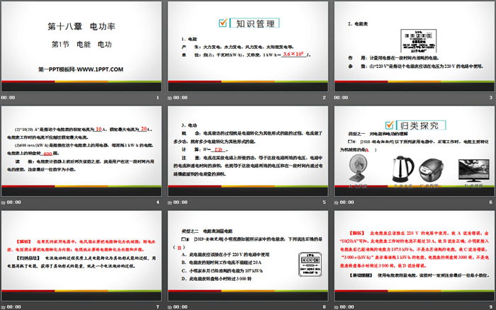 《电能 电功》电功率PPT教学课件