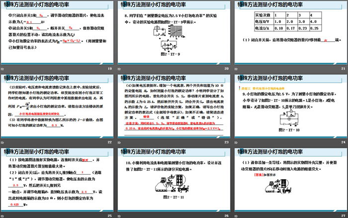 《特殊方法测量小灯泡的电功率》电功率PPT