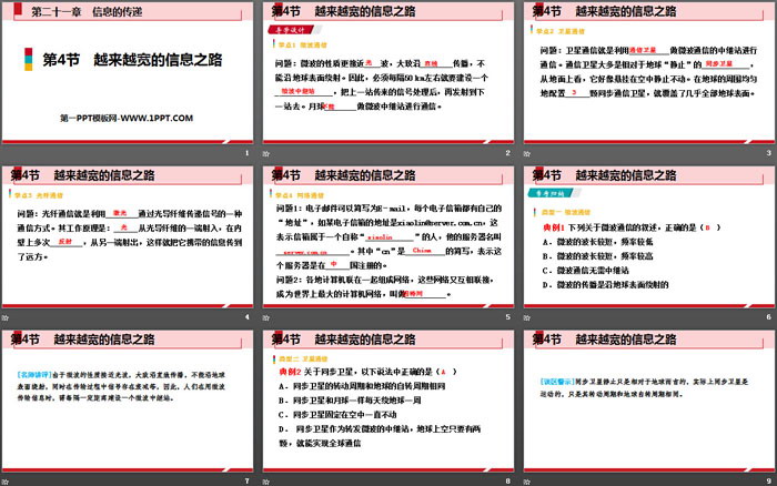 《越来越宽的信息之路》信息的传递PPT教学课件