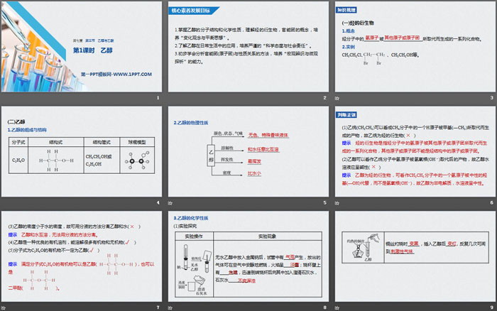 《乙醇与乙酸》有机化合物PPT课时(第1课时乙醇)