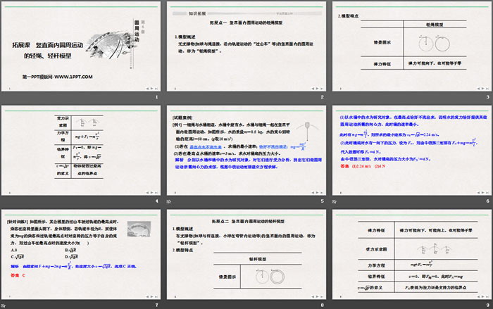 《拓展课 竖直面内圆周运动的轻绳、轻杆模型》圆周运动PPT优质课件