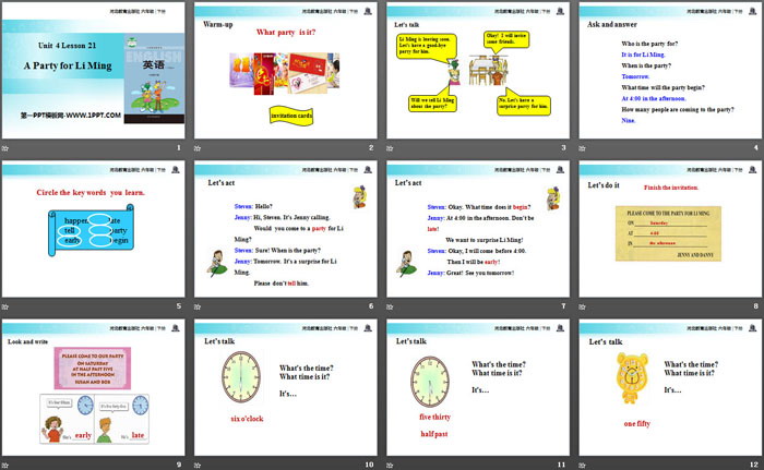 《A Party for Li Ming》Li Ming Comes Home PPT教学课件