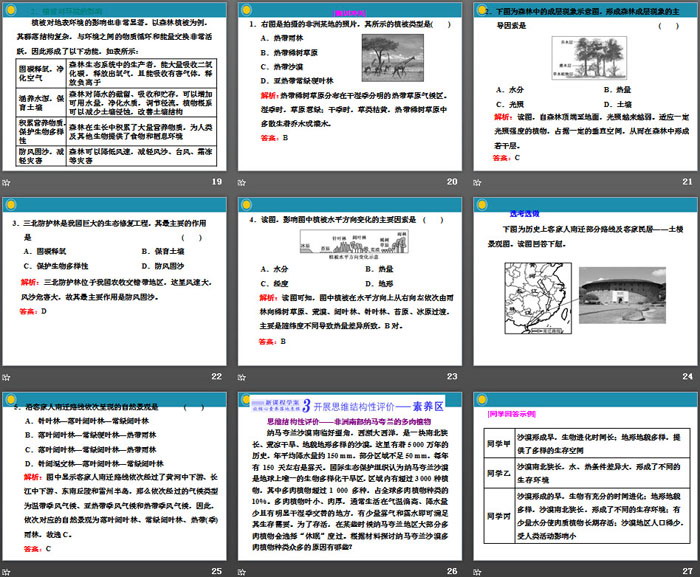 《植被与自然环境的关系》自然地理要素及现象PPT