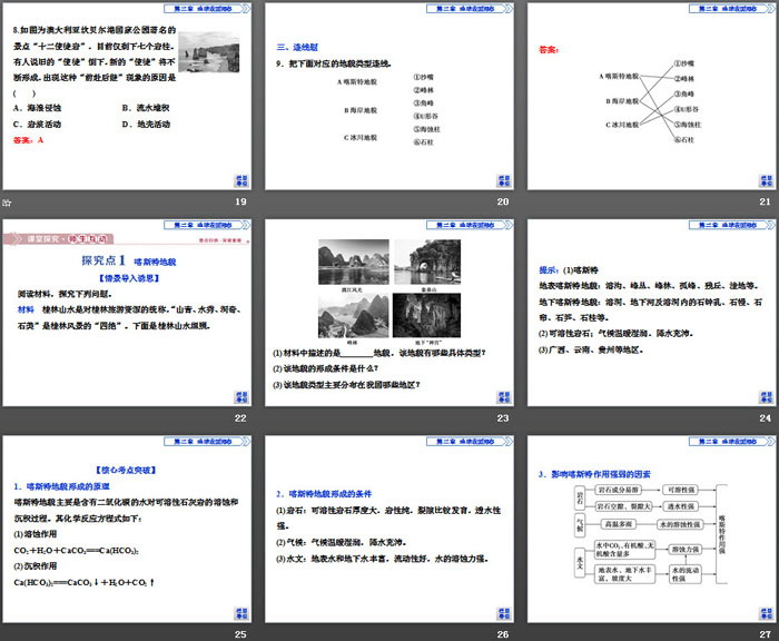 《喀斯特、海岸和冰川地貌》地球表面形态PPT下载
