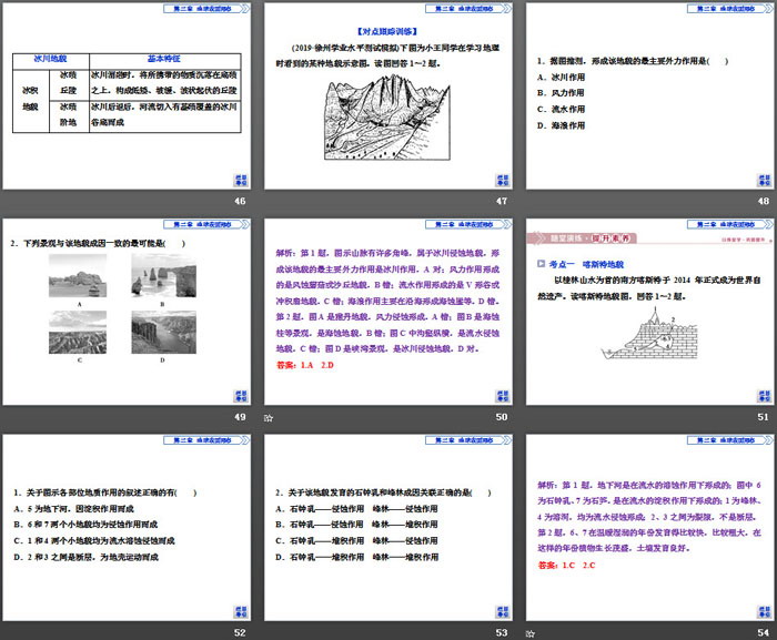 《喀斯特、海岸和冰川地貌》地球表面形态PPT下载